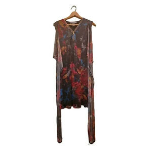 Kate & Mallory Dress Womens Size Medium Multicolor Sleeveless V-Neck Mini Henley